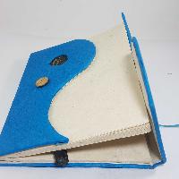 Foldable Son And Moon, Lokta Paper [medium] Notebook, [45 Pages], Blue