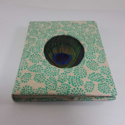 [peacock Feather], Lokta Paper [small] Notebook, [40 Pages], Flower Print