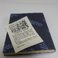 [peacock Feather], Lokta Paper [small] Notebook, [40 Pages], [tie Dye],flower Print, Dar Blue