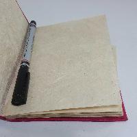 Square Design, Lokta Paper [small] Notebook, [40 Pages], Red Base, [patchwork]