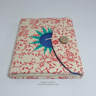 Folding Sun Design, Lokta Paper [small] Notebook, [40 Pages], Vines Print, [screen Print]