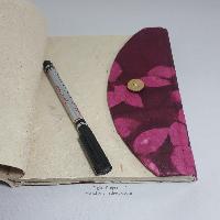 Folding Sun Design, Lokta Paper [medium] Notebook, [45 Pages], Dark Red, [veggie Dye]