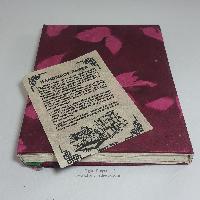 Folding Sun Design, Lokta Paper [medium] Notebook, [45 Pages], Dark Red, [veggie Dye]