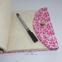 Folding Sun Design, Lokta Paper [medium] Notebook, [45 Pages], Flower Print, [screen Print]