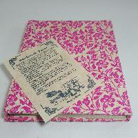 Folding Sun Design, Lokta Paper [medium] Notebook, [45 Pages], Flower Print, [screen Print]