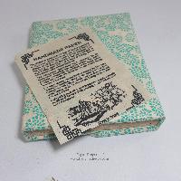 Folding Lokta Paper [small] Notebook, [40 Pages], Flower Design, [screen Print]