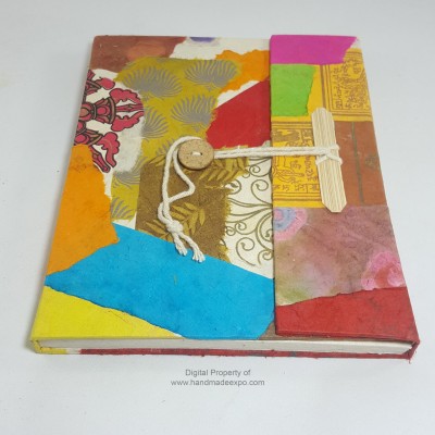 Folding Lokta Paper [medium] Notebook, [45 Pages], Patchwork V3, [patchwork]