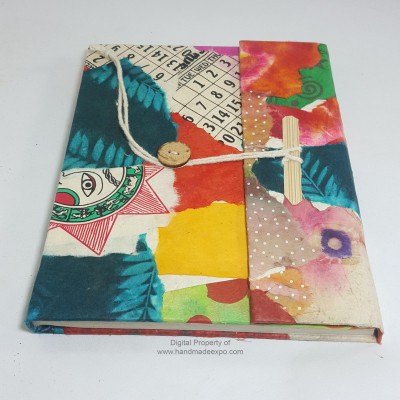 Folding Lokta Paper [medium] Notebook, [45 Pages], Patchwork V4, [patchwork]