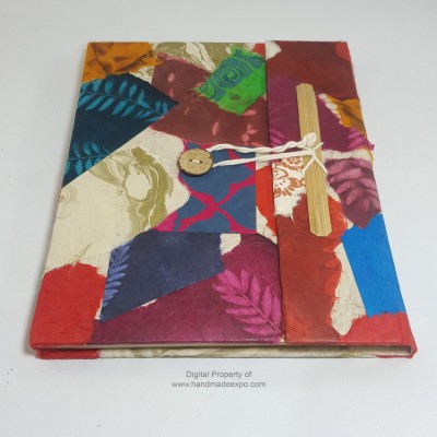 Folding Lokta Paper [medium] Notebook, [45 Pages], Patchwork V5, [patchwork]