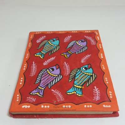 Mithila Design,lokta Paper [small] Notebook, [40 Pages], Fishes, [mithila Art]