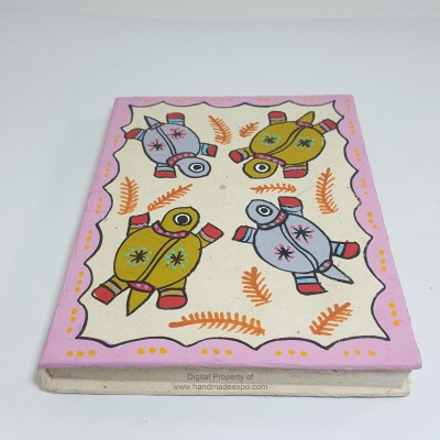 Mithila Design, Lokta Paper [small] Notebook, [40 Pages], Tortoise, [mithila Art]