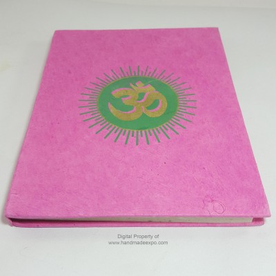 Hindi Om Printed, Lokta Paper [medium] Notebook, [45 Pages], [screen Print]