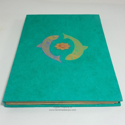 Fishes Printed, Lokta Paper [medium] Notebook, [45 Pages], [screen Print]