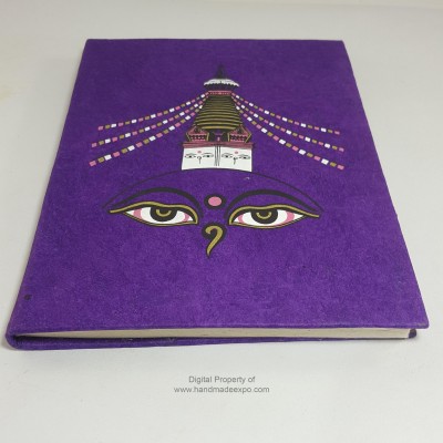 Swayambhunath Printed, Lokta Paper [medium] Notebook, [45 Pages], [screen Print]