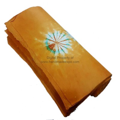 Nepali Lokta Wrapping Paper, [tie Dye], Yellow