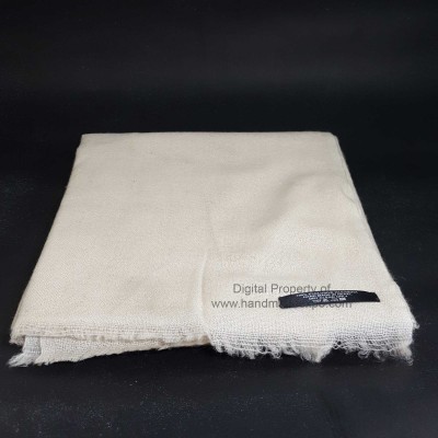 Pashmina Shawl, Nepali Pashmina Shawl, Four-ply Wool, [off White Color]