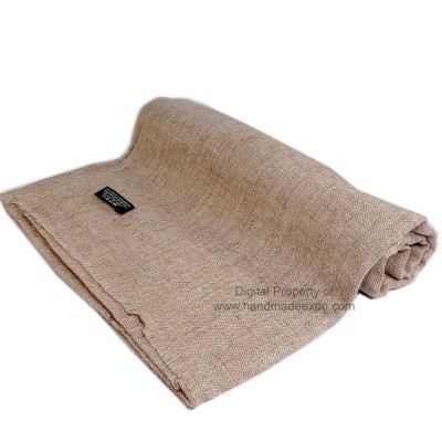 Pashmina Shawl, Nepali Pashmina Shawl, Four-ply Wool, [light Brown Color]