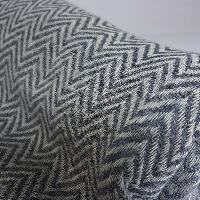 Pashmina Shawl, Nepali Pashmina Shawl, Eight-ply Wool, [natural Grey And White Color], With Wave Pattern