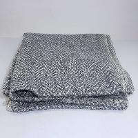 Pashmina Shawl, Nepali Pashmina Shawl, Eight-ply Wool, [natural Grey And White Color], With Wave Pattern
