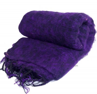 Yak Wool Shawl, Nepali Acrylic Hand Loom Shawl, [blue] V2