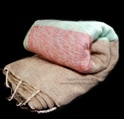 Yak Wool Shawl, Nepali Acrylic Hand Loom Shawl, [strip] V8