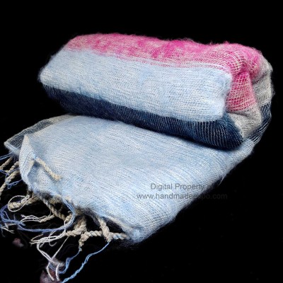 Yak Wool Shawl, Nepali Acrylic Hand Loom Shawl, [strip] V6