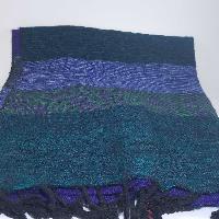 Yak Wool Shawl, Nepali Acrylic Hand Loom Shawl, [4 Shades Of Blue]