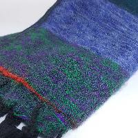 Yak Wool Shawl, Nepali Acrylic Hand Loom Shawl, [3 Shades Of Blue, Orange]
