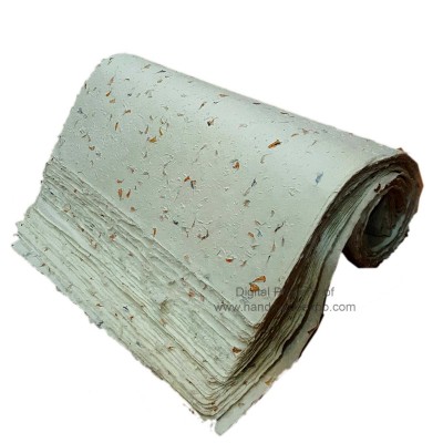 Nepali Lokta Wrapping Paper, [with Flowers Petals], V4