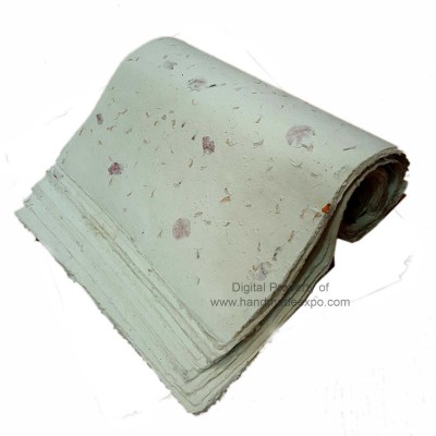 Nepali Lokta Wrapping Paper, [with Flowers Petals], V5