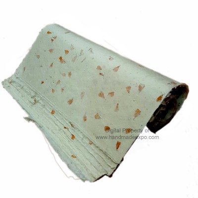 Nepali Lokta Wrapping Paper, [with Flowers Petals], V6