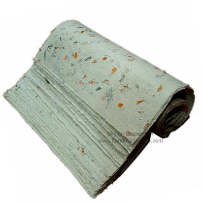 Nepali Lokta Wrapping Paper, [with Flowers Petals], V7