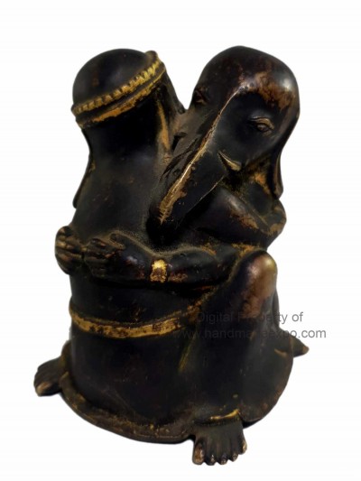 Statue Of Elephant Couple, [antique Finishing]