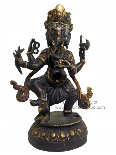 Tibetan Statue Of Ganesh [antique Finishing]