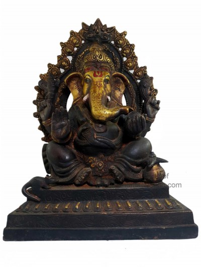 Statue Of Ganesh, [antique Finishing]
