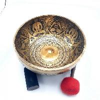 Fine Carving Singing Bowl [lingam], With [7 Chakra], [etching Carving], [select Accessories]