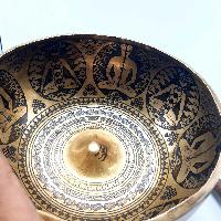 Fine Carving Singing Bowl [lingam], With [7 Chakra], [etching Carving], [select Accessories]