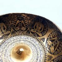 Fine Carving Singing Bowl [lingam], With [7 Chakra], [etching Carving], [select Accessories]