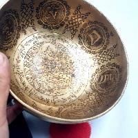 Fine Carving Singing Bowl [jambati], With [vajrasattva Shakti], [etching Carving], [select Accessories]