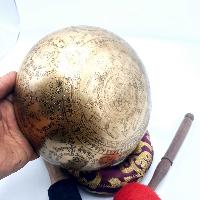 Fine Carving Singing Bowl [jambati], With [vajrasattva Shakti], [etching Carving], [select Accessories]