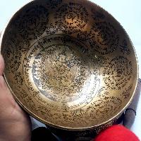Fine Carving Singing Bowl [jambati], With [manjushri], [etching Carving], [select Accessories]