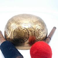 Fine Carving Singing Bowl [jambati], With [manjushri], [etching Carving], [select Accessories]