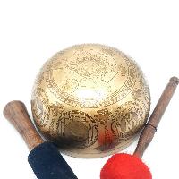 Fine Carving Singing Bowl [jambati], With [manjushri], [etching Carving], [select Accessories]
