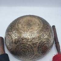 Fine Carving Singing Bowl [jambati], With [aparimita], [etching Carving], [select Accessories]