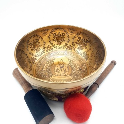 Fine Carving Singing Bowl [jambati], With [samantabhadra], [etching Carving], [select Accessories]