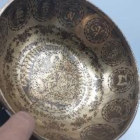 Fine Carving Singing Bowl [jambati], With [padmasambhava], [etching Carving], [select Accessories]
