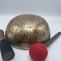 Fine Carving Singing Bowl [jambati], With [padmasambhava], [etching Carving], [select Accessories]