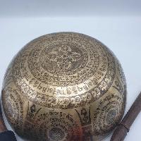Fine Carving Singing Bowl [jambati], With [padmasambhava], [etching Carving], [select Accessories]