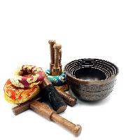7 Chakra Set, Singing Bowl Set, [bronze], [oxidized], [select Accessories]