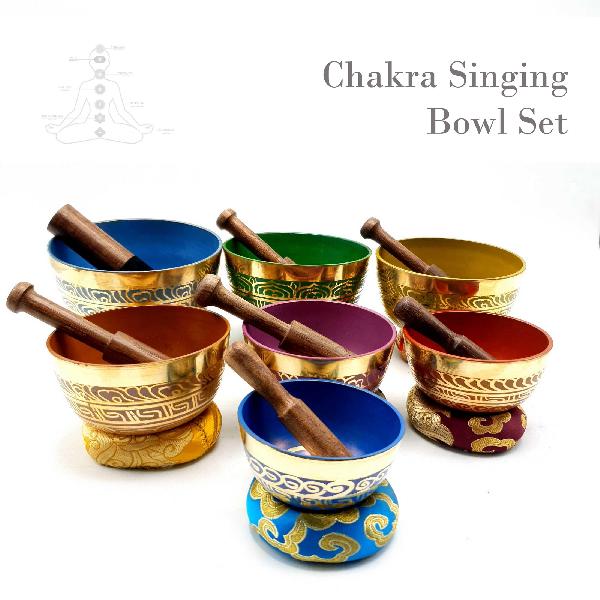 7 Chakra Set, Singing Bowl Set, [bronze], [painted], [select Accessories]